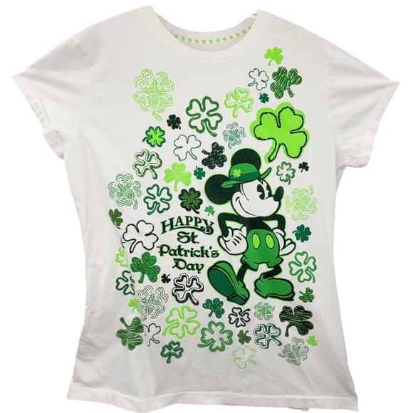 Vintage Disney St Patrick’s Day Tee Single Stitch 90s USA Shamrock Graphic - Picture 1 of 16